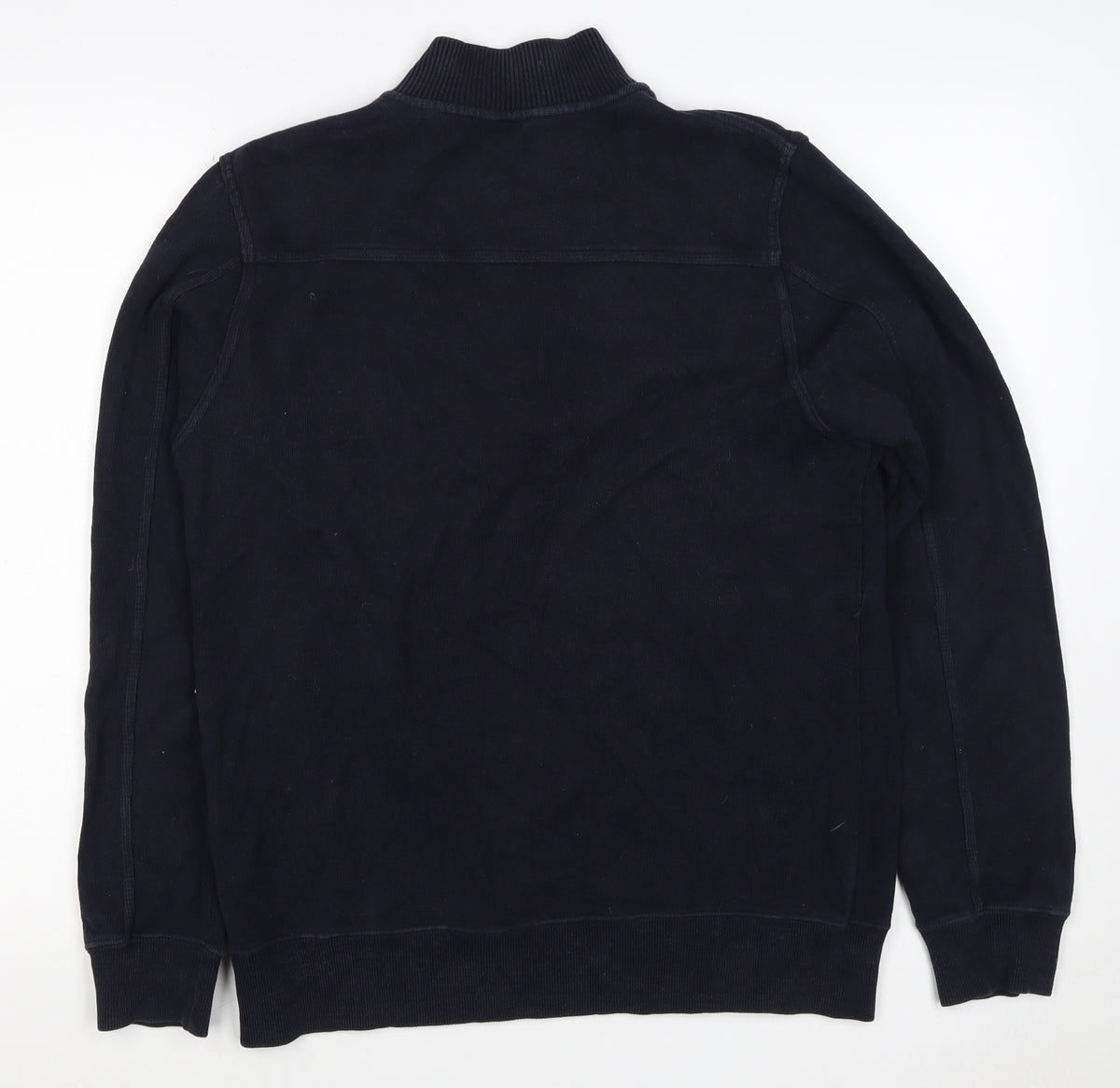 John Partridge Men’s Black S Half Zip High Neck Cotton Sweatshirt