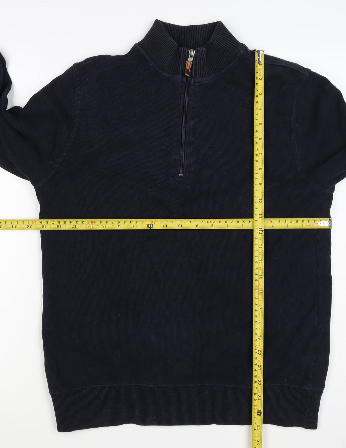 John Partridge Men’s Black S Half Zip High Neck Cotton Sweatshirt