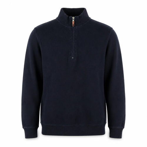 John Partridge Men’s Black S Half Zip High Neck Cotton Sweatshirt