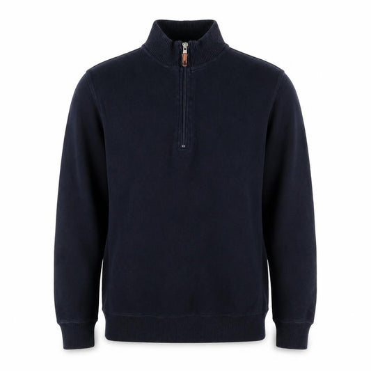 John Partridge Men’s Black S Half Zip High Neck Cotton Sweatshirt