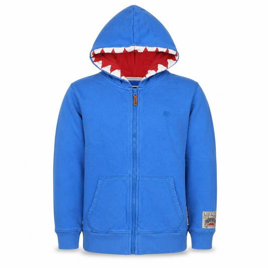 Fat Face Boys Blue 10-11 Years Full Zip Shark Hoodie Cotton