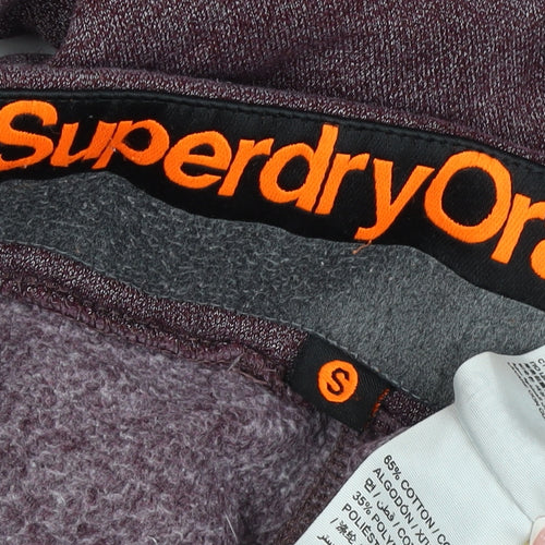 Superdry Men’s Purple Flecked Fleece Joggers Size S Drawstring