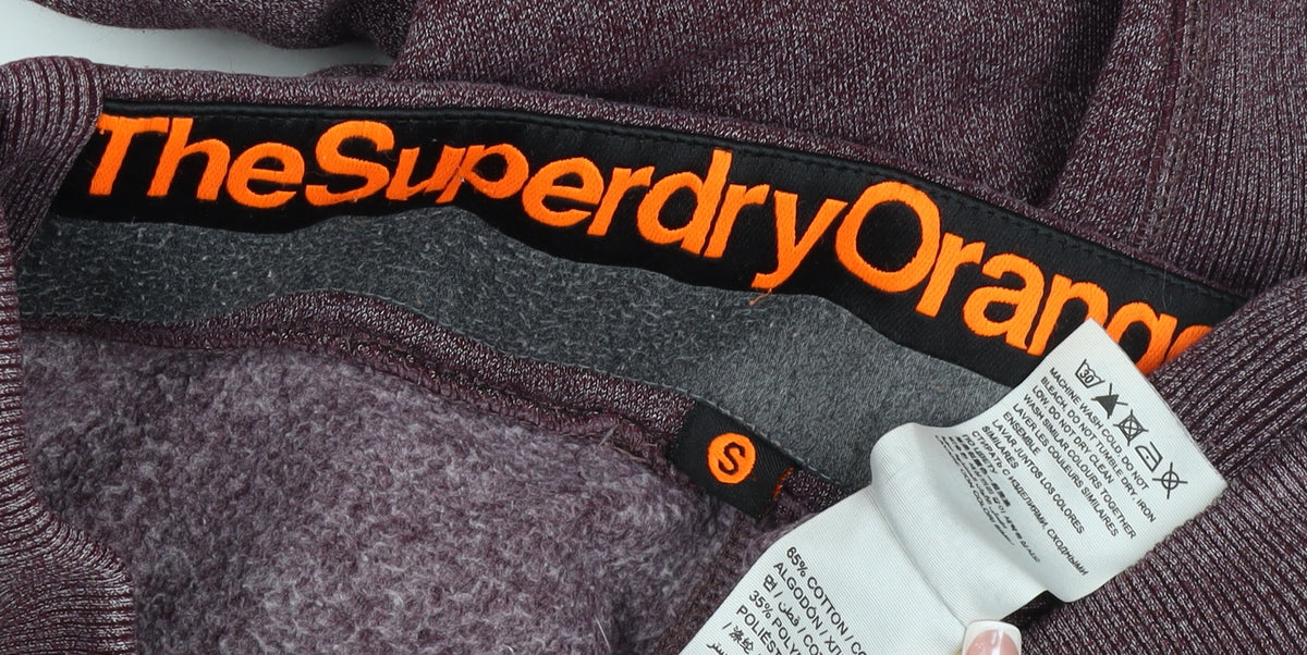 Superdry Men’s Purple Flecked Fleece Joggers Size S Drawstring