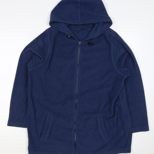 Hawkshead Men Blue L Fleece Hooded Full Zip Outdoor Jacket