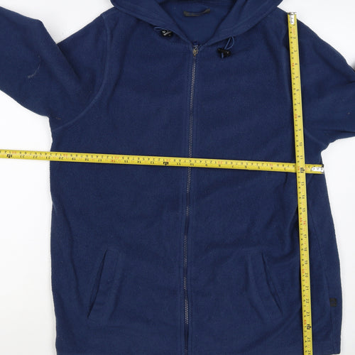 Hawkshead Men Blue L Fleece Hooded Full Zip Outdoor Jacket