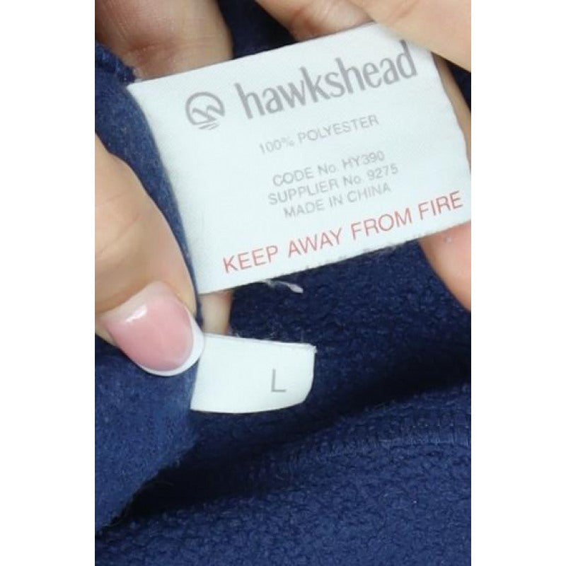 Hawkshead Men Blue L Fleece Hooded Full Zip Outdoor Jacket