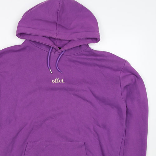 boohooMAN Men’s Purple M Pullover Hoodie Embroidered Logo