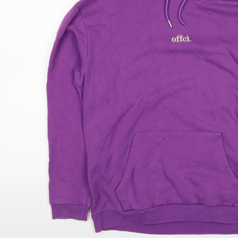 boohooMAN Men’s Purple M Pullover Hoodie Embroidered Logo