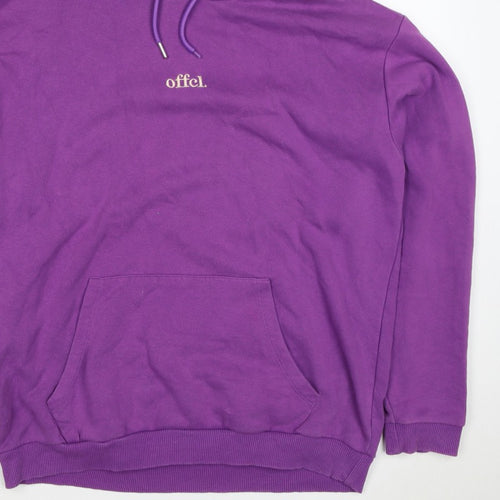 boohooMAN Men’s Purple M Pullover Hoodie Embroidered Logo