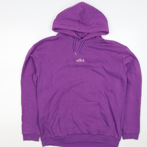 boohooMAN Men’s Purple M Pullover Hoodie Embroidered Logo