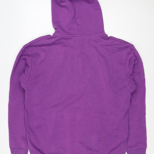boohooMAN Men’s Purple M Pullover Hoodie Embroidered Logo