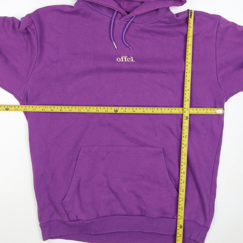 boohooMAN Men’s Purple M Pullover Hoodie Embroidered Logo