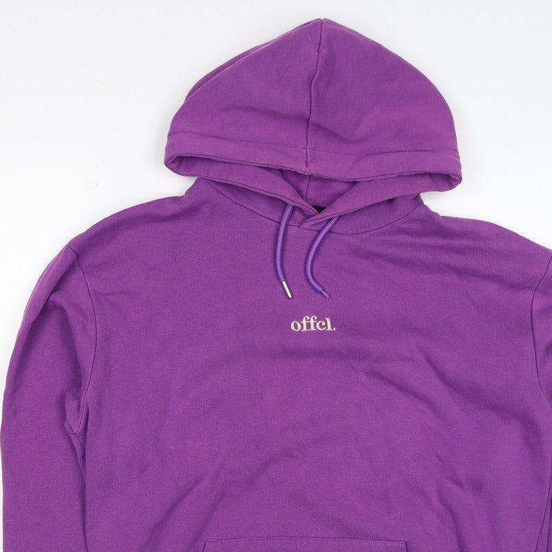boohooMAN Men’s Purple M Pullover Hoodie Embroidered Logo