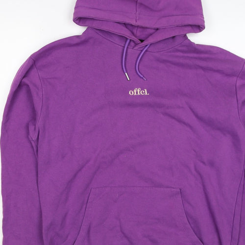 boohooMAN Men’s Purple M Pullover Hoodie Embroidered Logo