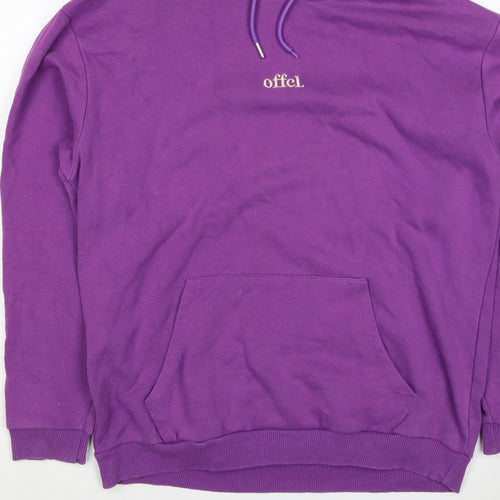boohooMAN Men’s Purple M Pullover Hoodie Embroidered Logo