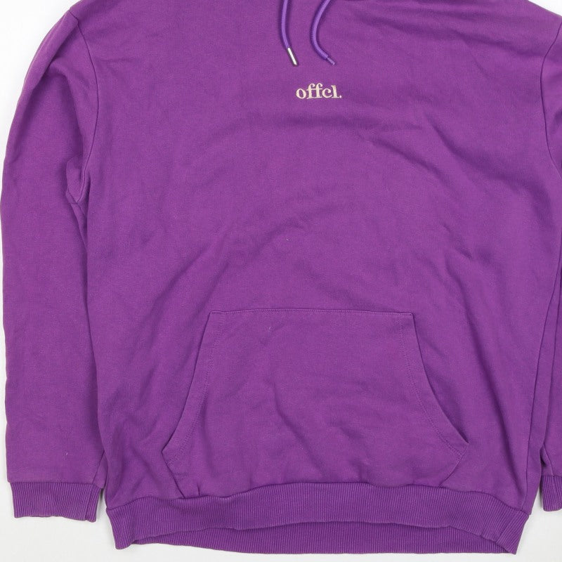 boohooMAN Men’s Purple M Pullover Hoodie Embroidered Logo
