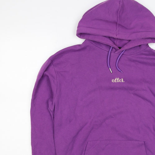 boohooMAN Men’s Purple M Pullover Hoodie Embroidered Logo