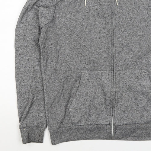 H&M Divided Men’s Grey M Full Zip Hooded Sweatshirt Cotton Blend