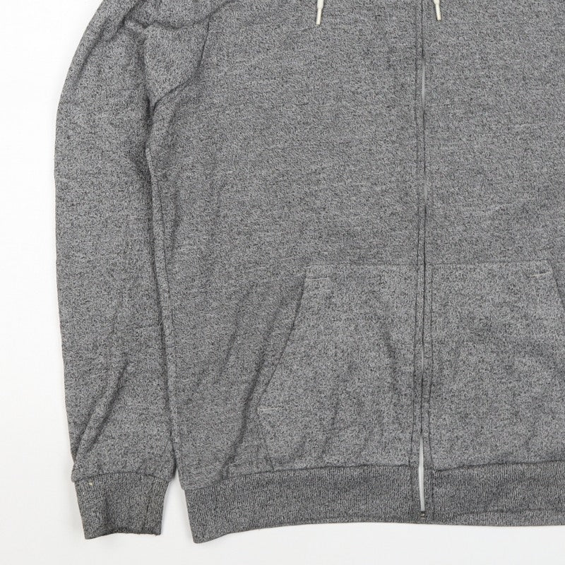 H&M Divided Men’s Grey M Full Zip Hooded Sweatshirt Cotton Blend