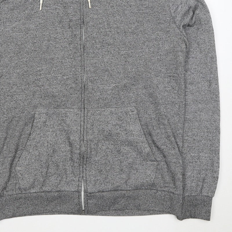 H&M Divided Men’s Grey M Full Zip Hooded Sweatshirt Cotton Blend