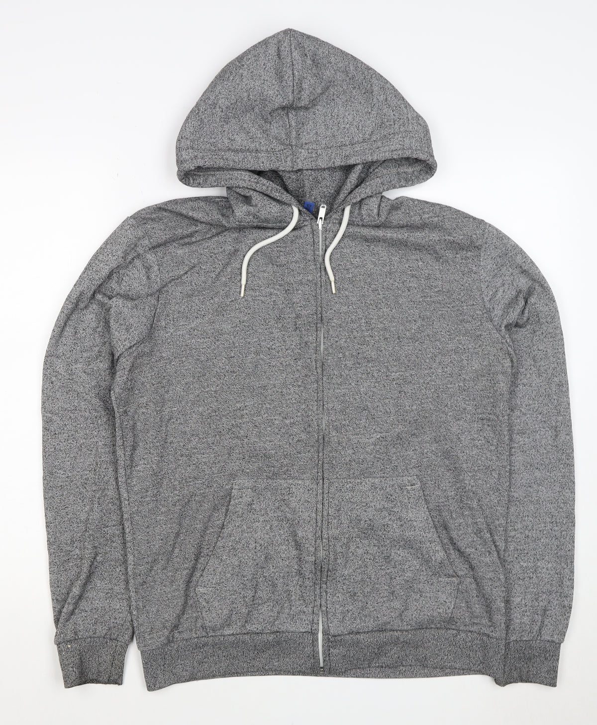 H&M Divided Men’s Grey M Full Zip Hooded Sweatshirt Cotton Blend