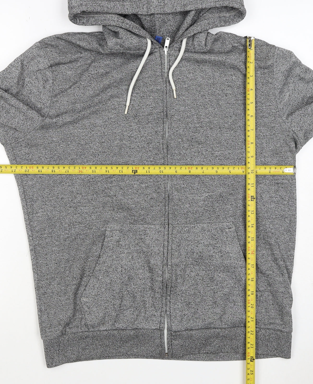 H&M Divided Men’s Grey M Full Zip Hooded Sweatshirt Cotton Blend