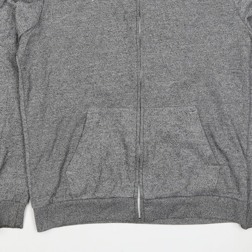H&M Divided Men’s Grey M Full Zip Hooded Sweatshirt Cotton Blend