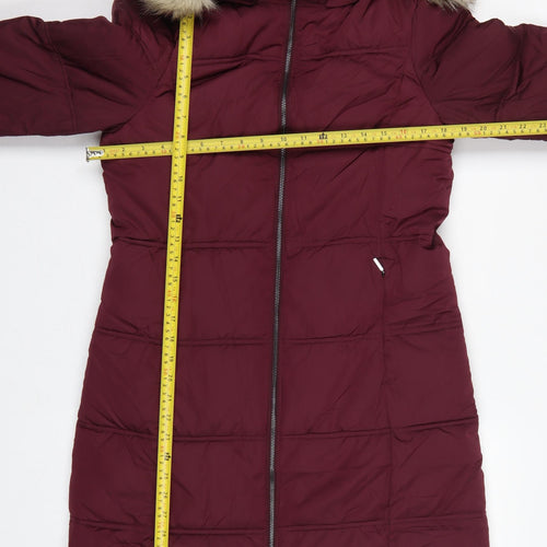 Marks & Spencer Women’s Burgundy UK 8 Stormwear Long Hooded Puffer Coat