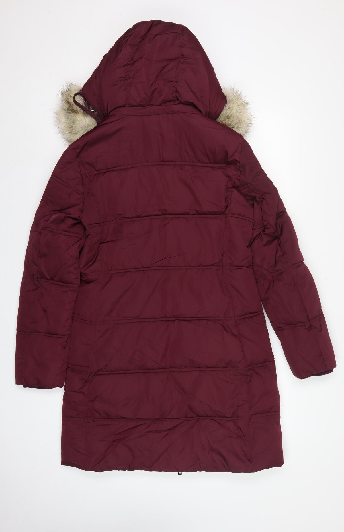 Marks & Spencer Women’s Burgundy UK 8 Stormwear Long Hooded Puffer Coat