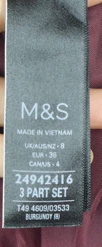 Marks & Spencer Women’s Burgundy UK 8 Stormwear Long Hooded Puffer Coat