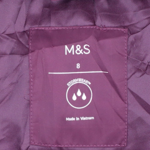 Marks & Spencer Women’s Burgundy UK 8 Stormwear Long Hooded Puffer Coat