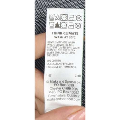 Marks and Spencer Men's Grey M Ultimate Polo Regular Fit Cotton Stretch