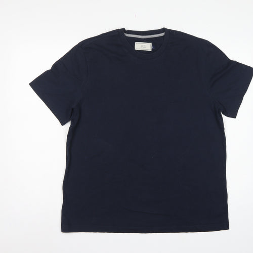 John Lewis Men’s Navy Blue L Cotton Crew Neck Short Sleeve T-Shirt