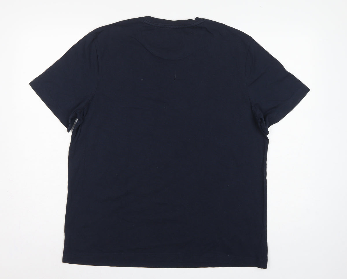 John Lewis Men’s Navy Blue L Cotton Crew Neck Short Sleeve T-Shirt