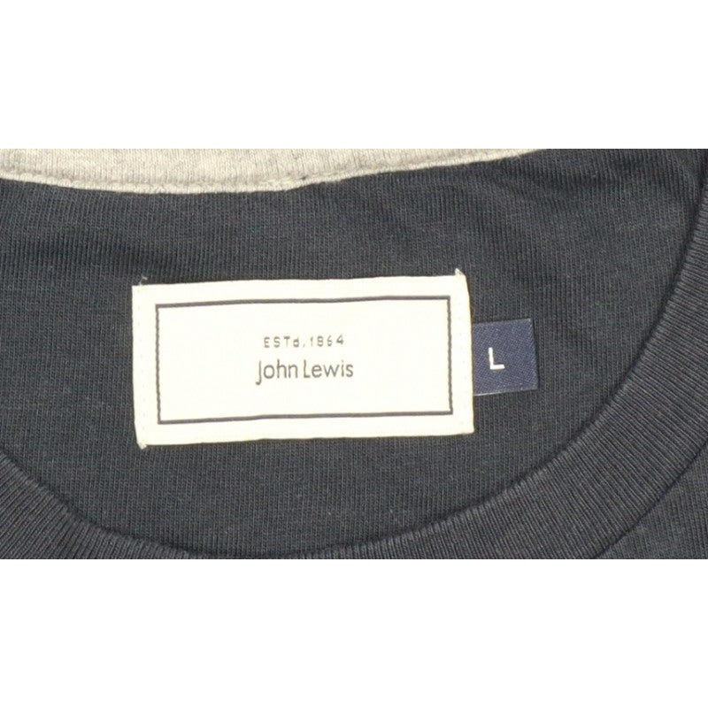 John Lewis Men’s Navy Blue L Cotton Crew Neck Short Sleeve T-Shirt