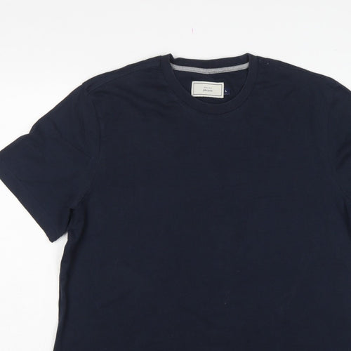 John Lewis Men’s Navy Blue L Cotton Crew Neck Short Sleeve T-Shirt