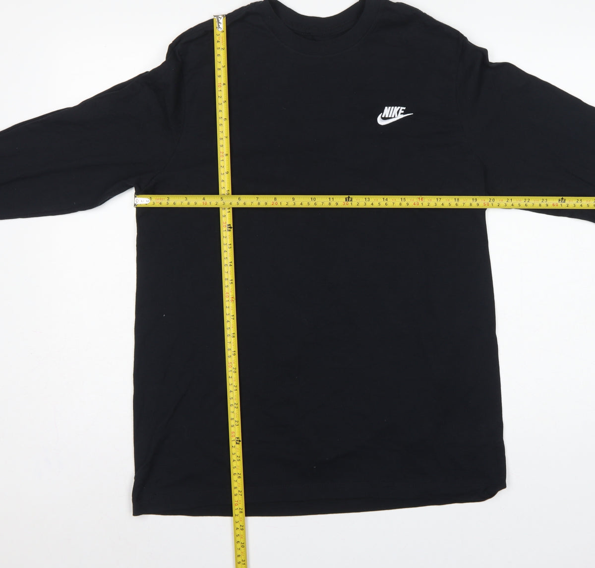 Nike Men's Black M Loose Fit Long Sleeve Logo Cotton T-Shirt
