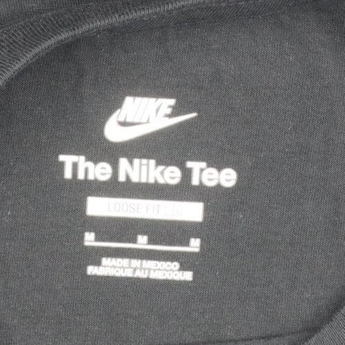 Nike Men's Black M Loose Fit Long Sleeve Logo Cotton T-Shirt