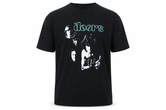 Gildan Mens Black XL The Doors Band Graphic Print Crew Neck T-Shirt