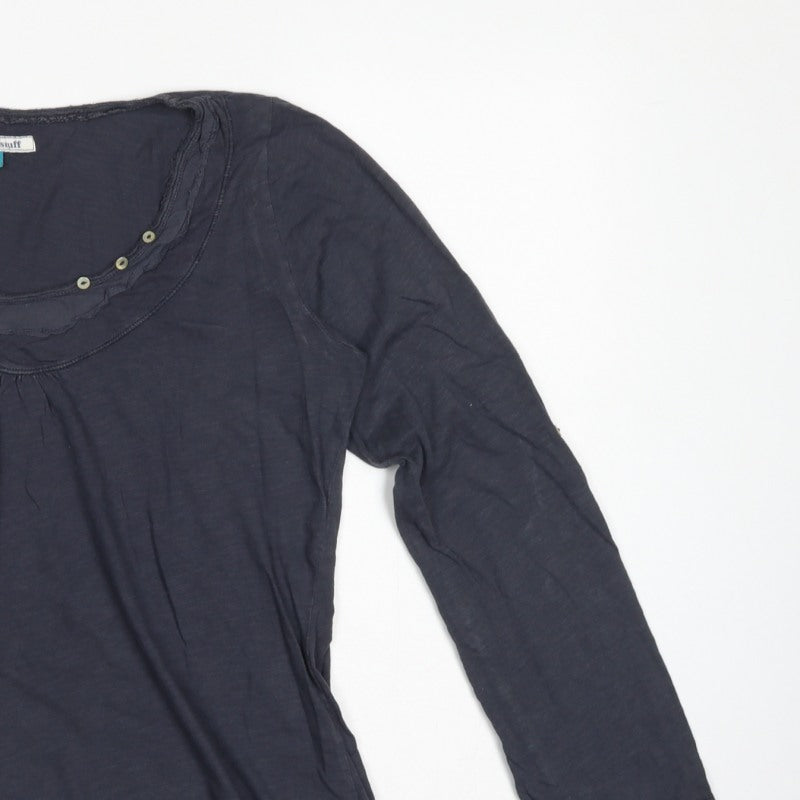White Stuff Women’s Blue Size 14 Cotton Scoop Neck Button Blouse