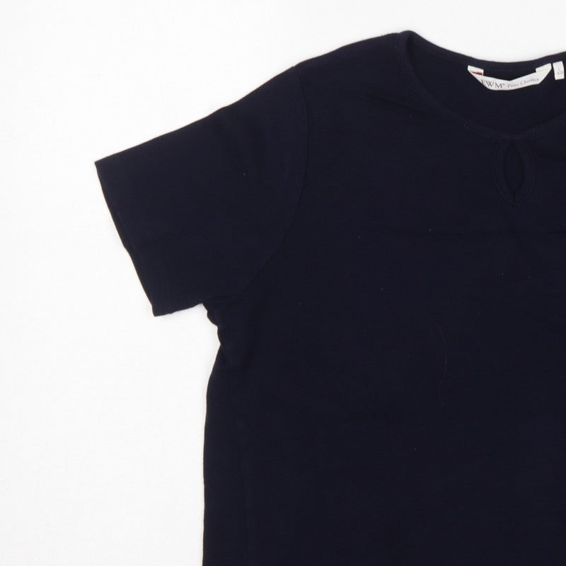 EWM Pure Classics Women’s Blue Size 20 Basic Cotton Keyhole T-Shirt