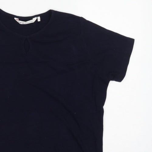 EWM Pure Classics Women’s Blue Size 20 Basic Cotton Keyhole T-Shirt