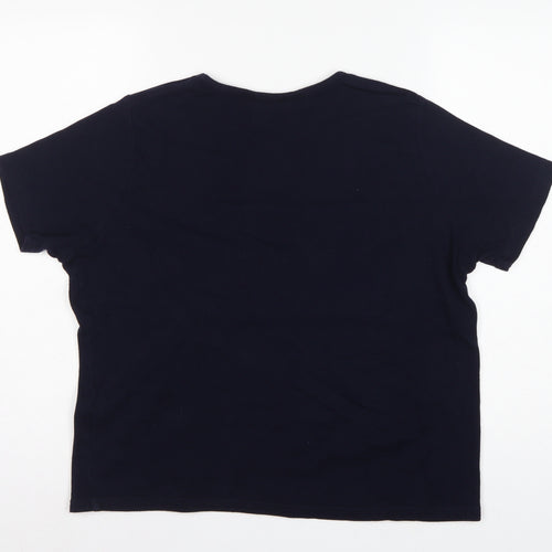 EWM Pure Classics Women’s Blue Size 20 Basic Cotton Keyhole T-Shirt