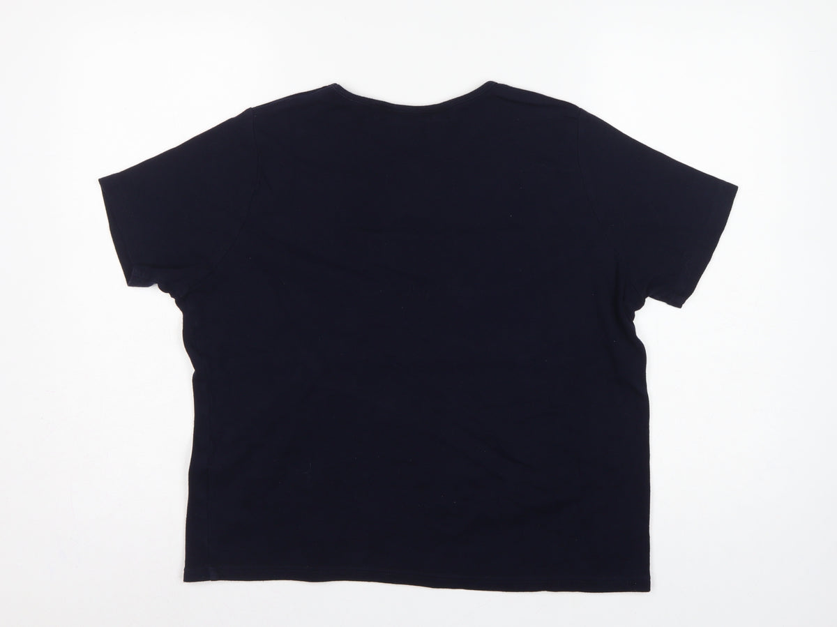 EWM Pure Classics Women’s Blue Size 20 Basic Cotton Keyhole T-Shirt