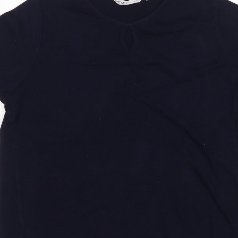 EWM Pure Classics Women’s Blue Size 20 Basic Cotton Keyhole T-Shirt