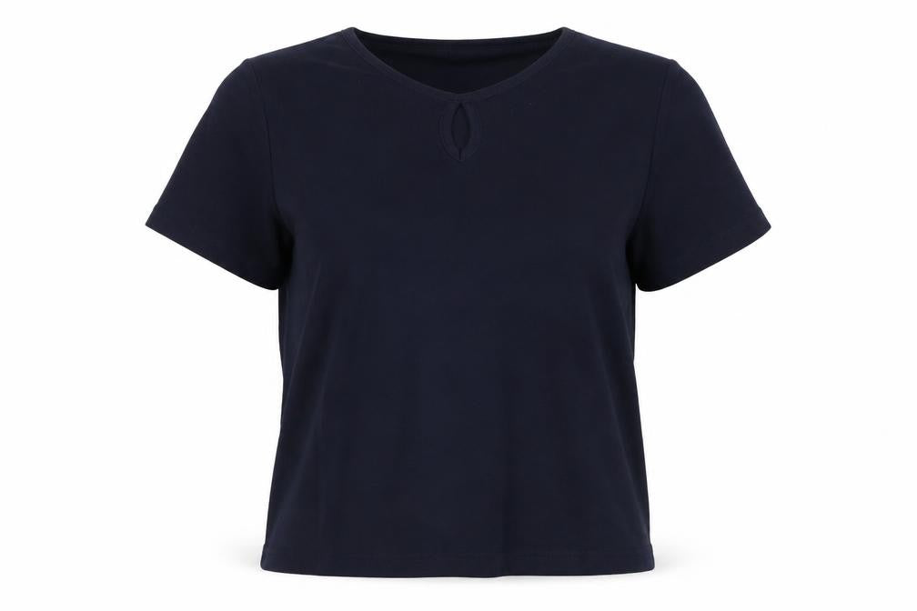 EWM Pure Classics Women’s Blue Size 20 Basic Cotton Keyhole T-Shirt