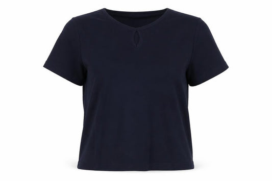 EWM Pure Classics Women’s Blue Size 20 Basic Cotton Keyhole T-Shirt