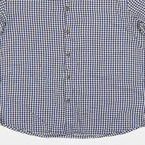 Mountain Warehouse Men’s Blue Gingham Check XL Short Sleeve Button-Up Shirt