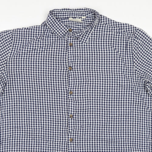 Mountain Warehouse Men’s Blue Gingham Check XL Short Sleeve Button-Up Shirt