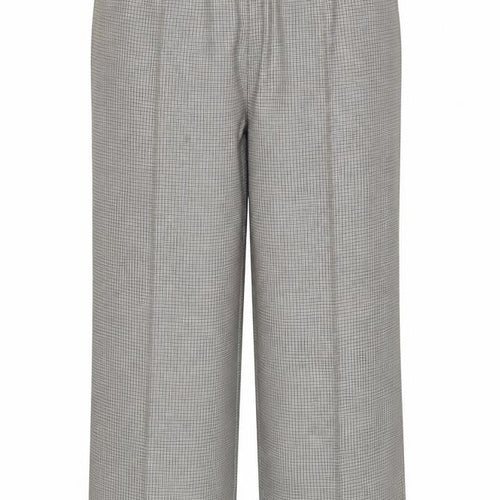 M&S Women Beige Black Check Wide Leg Dress Trousers UK 20 Regular